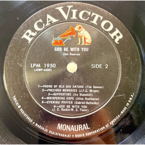 Jim Reeves God Be With You Country Vinyl LP in Shrink RCA Victor Mono LPM-1950 - Picture 3 of 6
